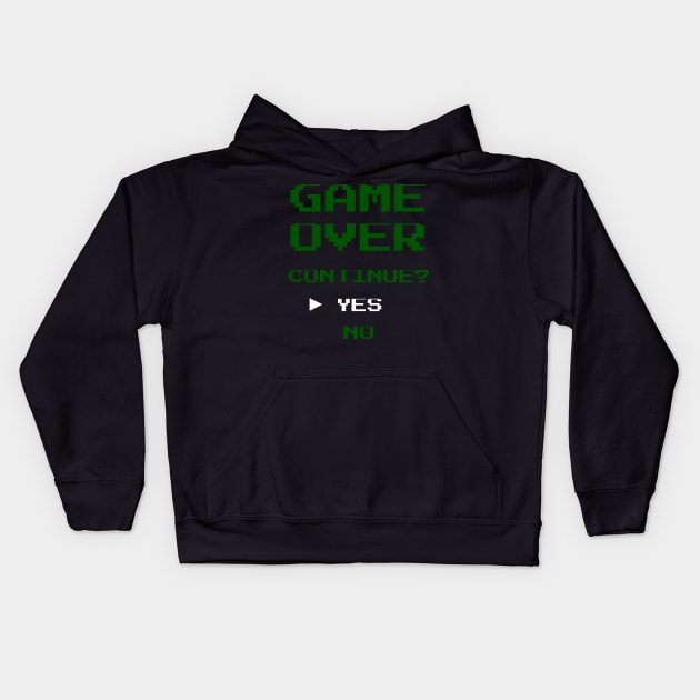 Funny Retro Game Over Video Game Kids Hoodie by fromherotozero